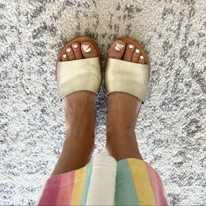 Ancient Greek Sandals Champagne Gold Slides